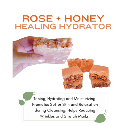 ROSE + HONEY | Natural Organic Handmade | Made with Extra Virgin Olive Oil, Coconut Oil, Castor oil and Organic Essential Oils